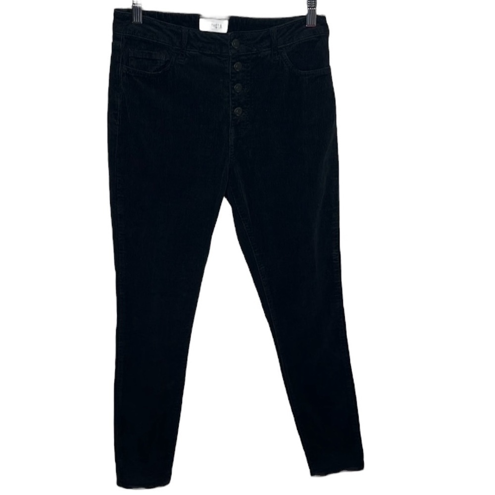 Pistola Black Corduroy Button Fly Skinny Leg Pants Womens Size 26